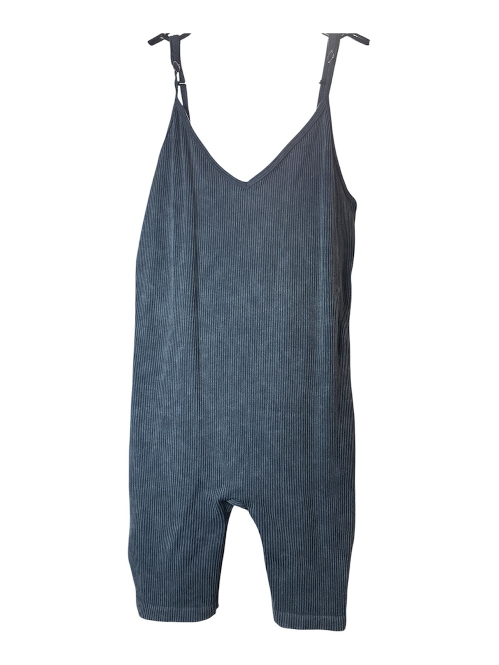 love J Navy Ribbed Tie-Shoulder Romper